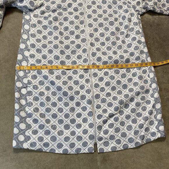 Voyage by Marina Rinaldi Jacket Womens Large Light Gray Raincoat Mid Length - Picture 4 of 10